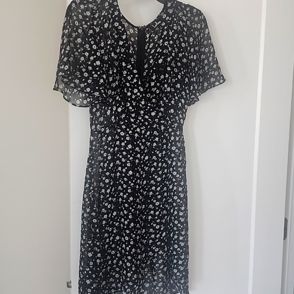 Floral Black and White Dress